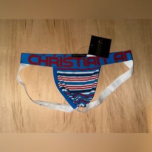 Andrew Christian Blue and Red Striped Jockstrap